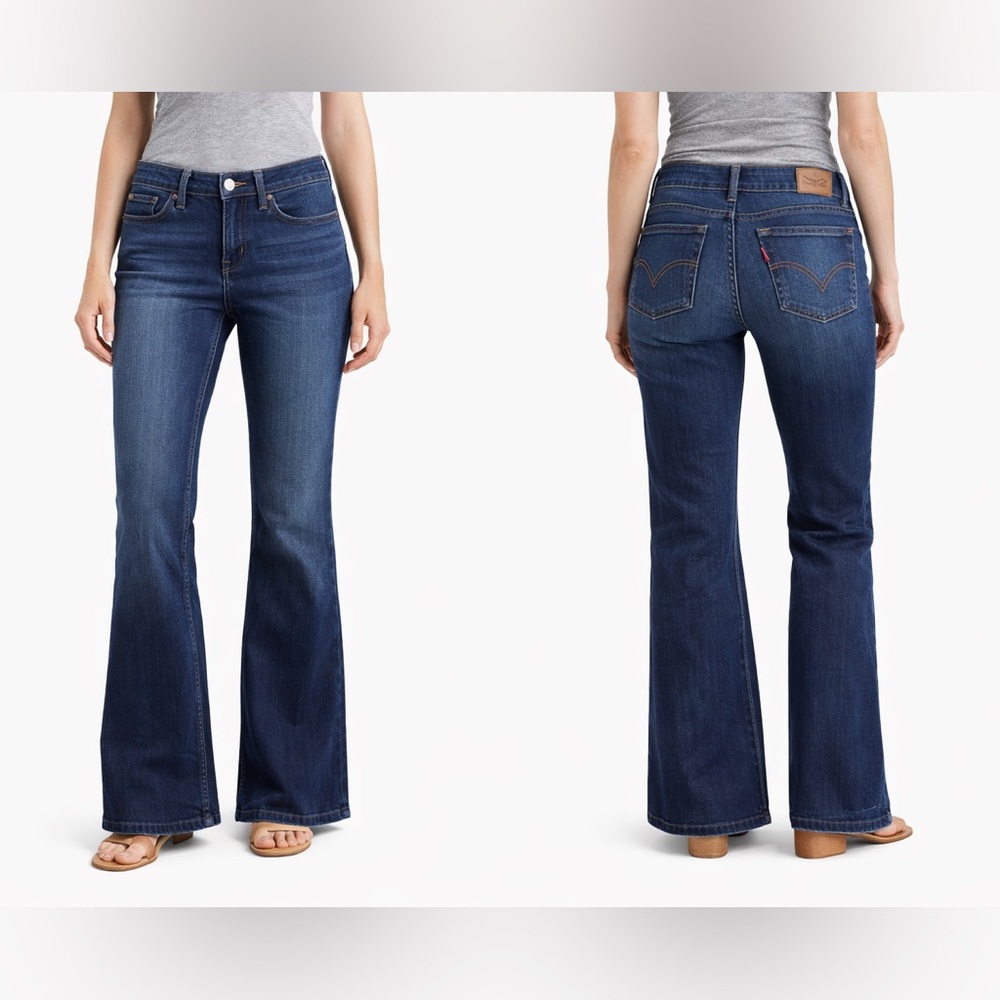 Levi's Dark Blue 524 Superlow Bootcut Flare Jeans